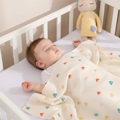 Couverture bébé bohème bleue