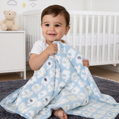 Couverture bébé doux rêves bleue