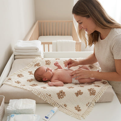 Couverture bébé petit ourson bohème