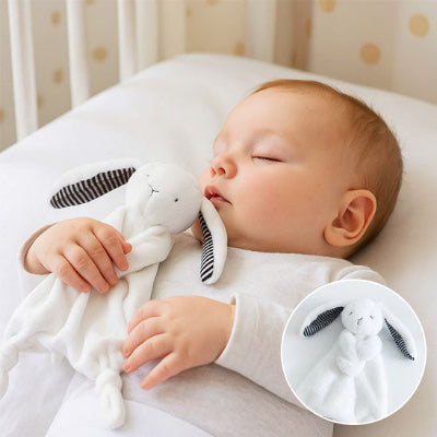 Doudou bebe lapin blanc clair