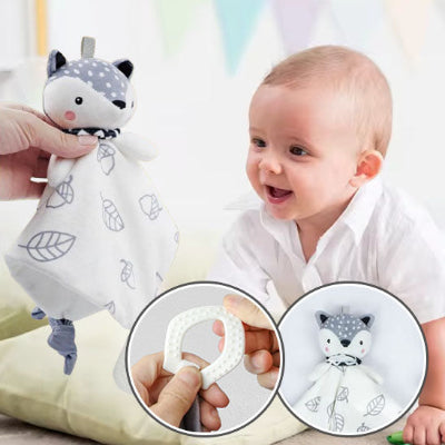 Doudou bebe renard anneau