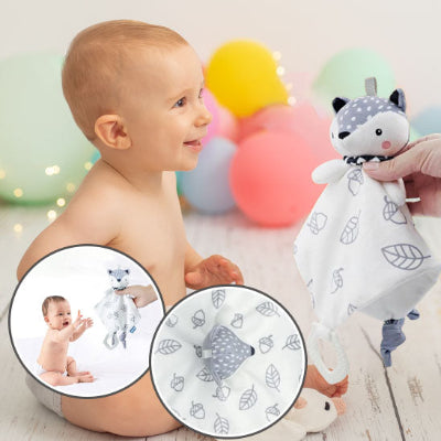 Doudou bebe renard blanc