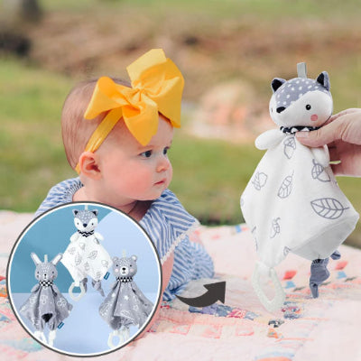 Doudou bebe renard gris
