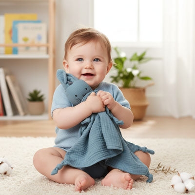 Doudou bebe tendresse bleu
