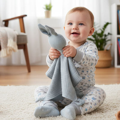 Doudou bebe tendresse gris
