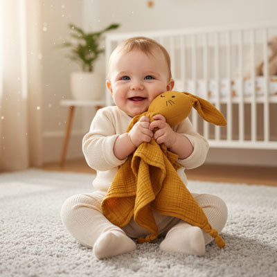 Doudou bebe tendresse orange