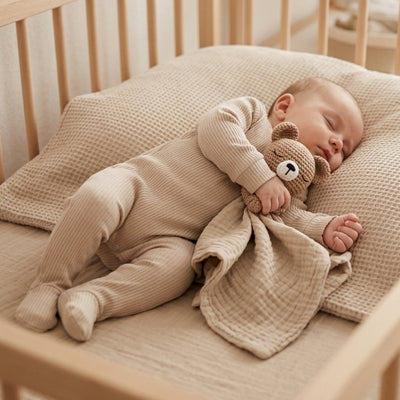 Doudou bebe tricot beige