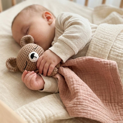 Doudou bebe tricot rose