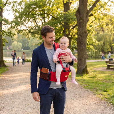 Porte bebe 3 en 1 père regarde bébé