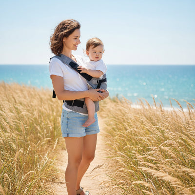 Porte bébé horizon gris portable
