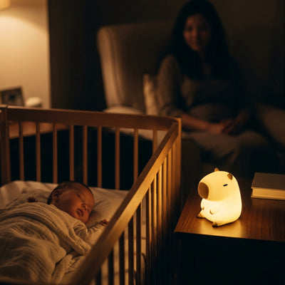 Veilleuse bébé capybara sommeil