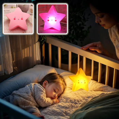 Veilleuse bébé étoile rose