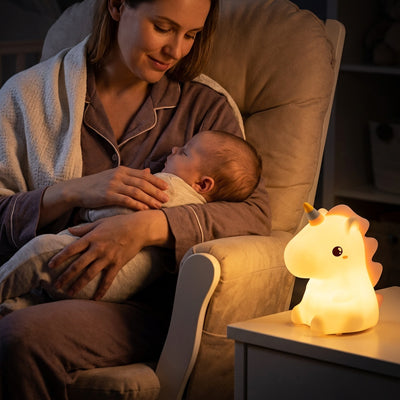 Veilleuse bébé licorne blanche