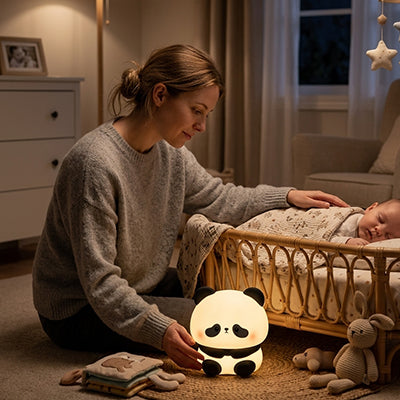 Veilleuse bébé panda brillant