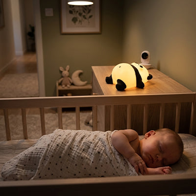 Veilleuse bébé panda coucher