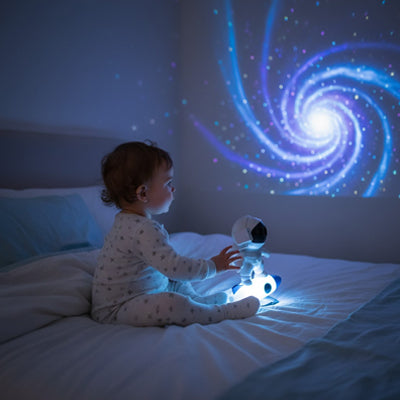 Veilleuse bébé projecteur astronaute galaxie