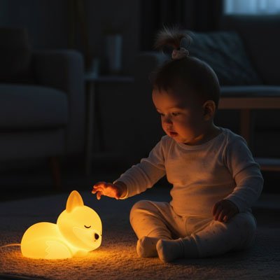 Veilleuse bébé renard doux