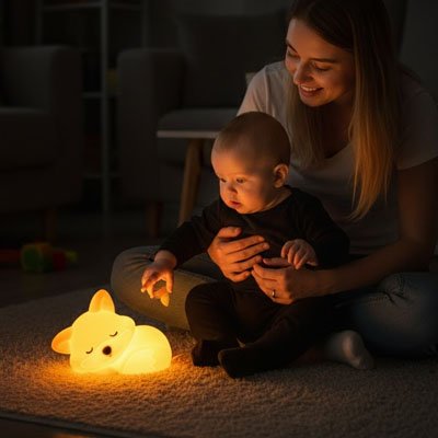 Veilleuse bébé renard interactif