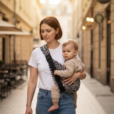 Echarpe de portage essentielle a motif zebre pour bebe