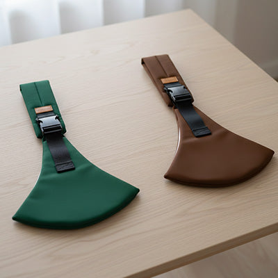 Echarpe de portage nature verte et marron pour bebe